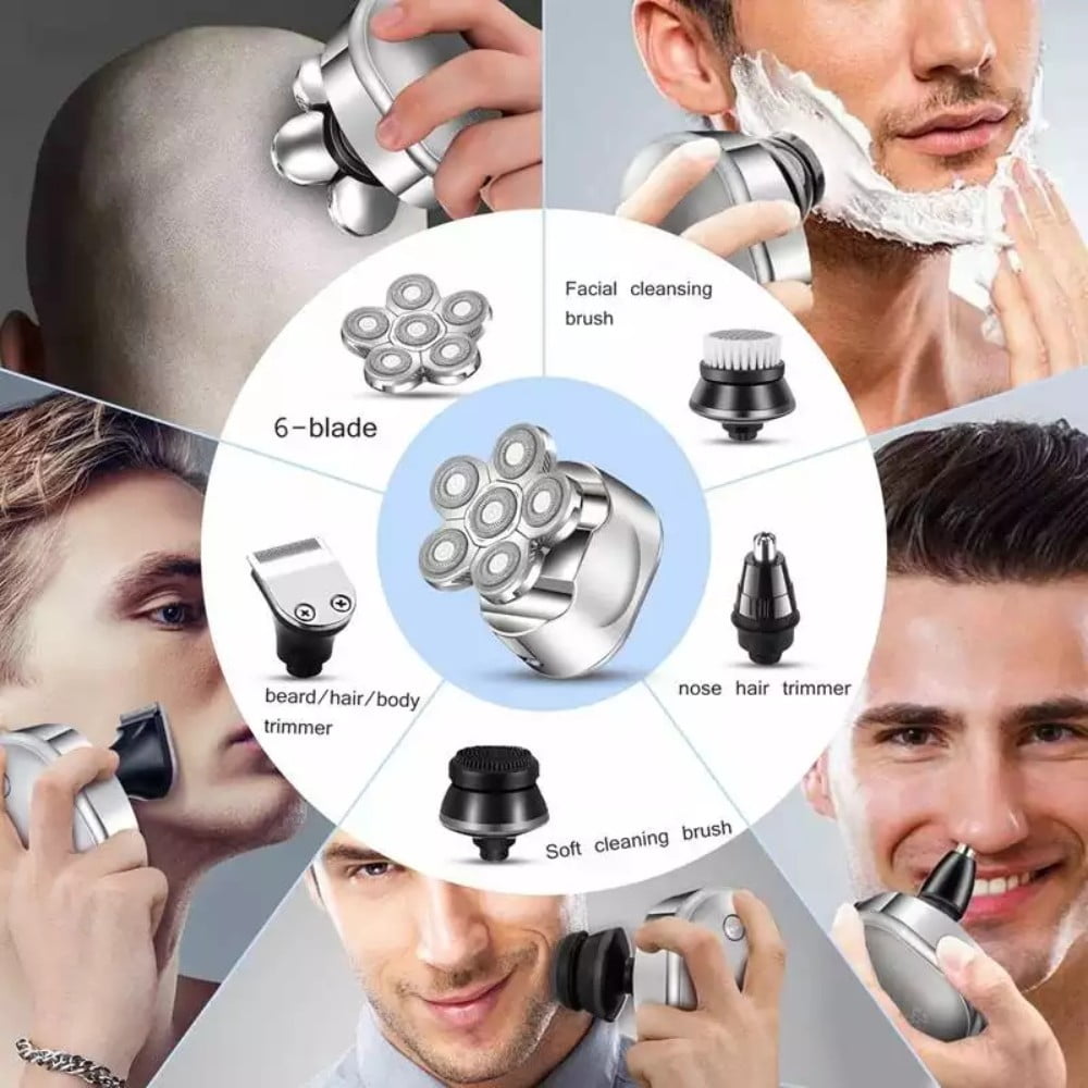 Electric Shaver for Men Women, 5 in 1 Rechargeable Razor Waterproof Painless Epilator Nose Hair Removal Remover Facial Body Bikini Eyebrow Beard Sideburn Mustache Trimmer Clipper Grooming Groomer Kit