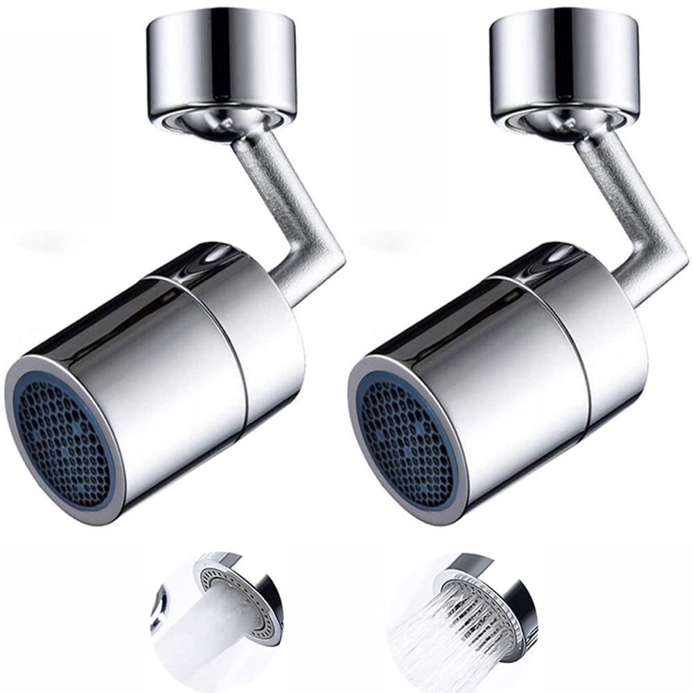 2 Pcs 720° Rotatable Universal Splash Filter Faucet Spray Head Anti Splash Filter Faucet Movable Bathroom Tap Water Saving Nozzle Sprayer