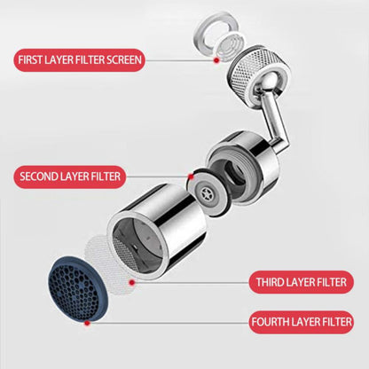 2 Pcs 720° Rotatable Universal Splash Filter Faucet Spray Head Anti Splash Filter Faucet Movable Bathroom Tap Water Saving Nozzle Sprayer