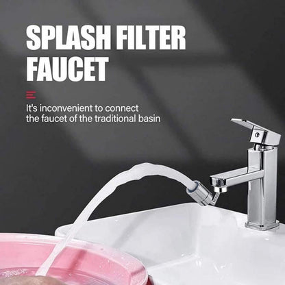 2 Pcs 720° Rotatable Universal Splash Filter Faucet Spray Head Anti Splash Filter Faucet Movable Bathroom Tap Water Saving Nozzle Sprayer