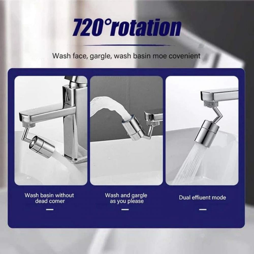 2 Pcs 720° Rotatable Universal Splash Filter Faucet Spray Head Anti Splash Filter Faucet Movable Bathroom Tap Water Saving Nozzle Sprayer