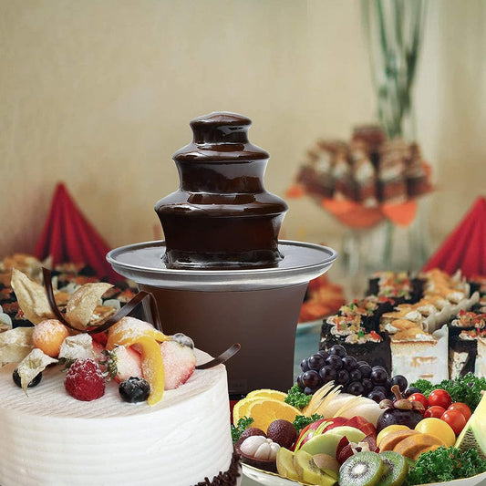 HOOFUN Mini Brown Chocolate Fountain, 3 Animal Fondue Heat, Easy to Assemble Waterfall Hot Pot Melting Machine for Home Party