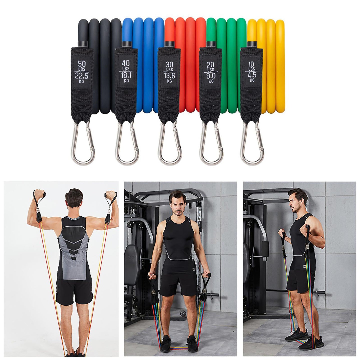 HOOFUN Resistance Bands 11Pcs/Set Multi Specifications Anti-slip Resistance Bands Latex Elastic Band Pull Ropes Gym Kit Fitness Accessory