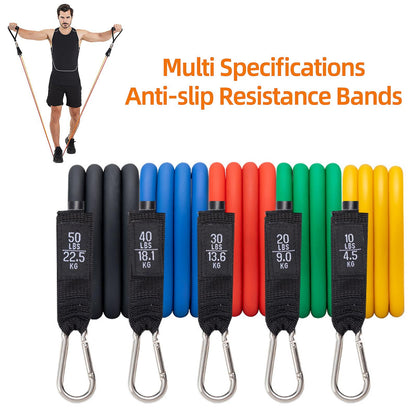 HOOFUN Resistance Bands 11Pcs/Set Multi Specifications Anti-slip Resistance Bands Latex Elastic Band Pull Ropes Gym Kit Fitness Accessory