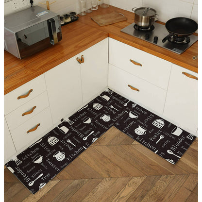 HOOFUN Kitchen Rugs Kitchen Mat Set of 2 Kitchen Runner Rug Waterproof Non-Slip 17.5"x59"+17.5"x29.5" Colorful