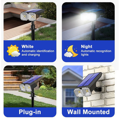 Starray Solar Spot Lights Outdoor, Solar Lights Outdoor Waterproof, Auto on/off 16 LED Solar Landscape Spotlights for Pathway, Patio, Gate, Fence, 2 Pcs