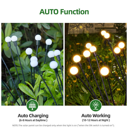 WHATOOK Solar Garden LED Lights - Solar Outdoor Lights, Yard Patio Pathway Decoration, High Flex Wire and Heavy Duty Bulb Base, Warm White (4 Pack)