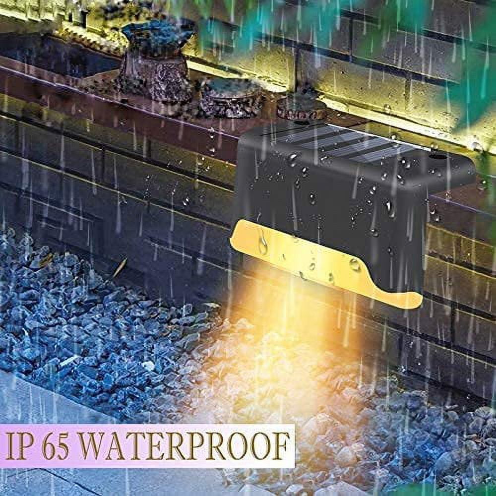 WHATOOK 16 Pack Solar Lights Outdoor, Solar Garden Stake Lights Solar Power LED Path Stair Light Outdoor Garden Fence Landscape Wall Lamp for Walkway, Patio, Path, Lawn, Garden