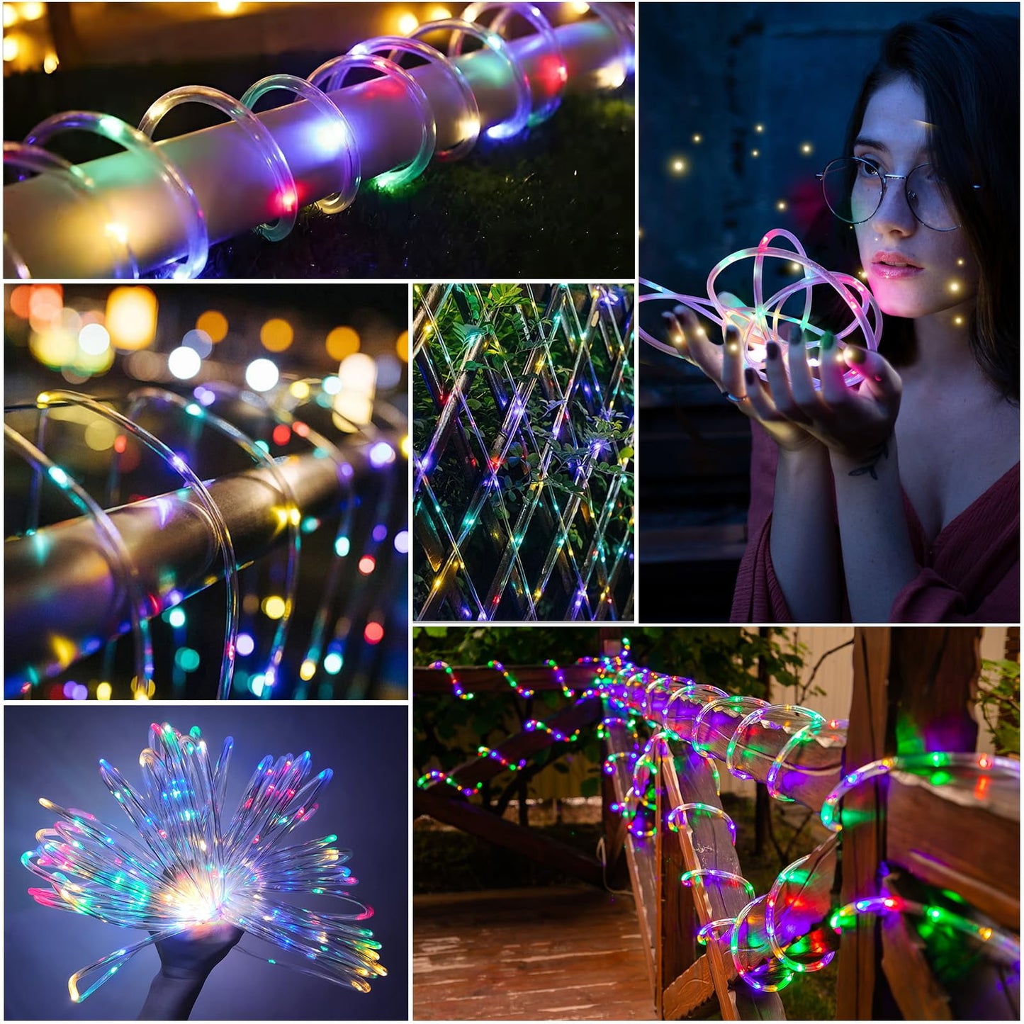 WHATOOK Outdoor Solar String Lights, 39 Feet 100 LED Outdoor Solar Fairy Lights, 8 Patterns Balcony Lights for Tree Patio Christmas Party Wedding Decoration (Colorful)