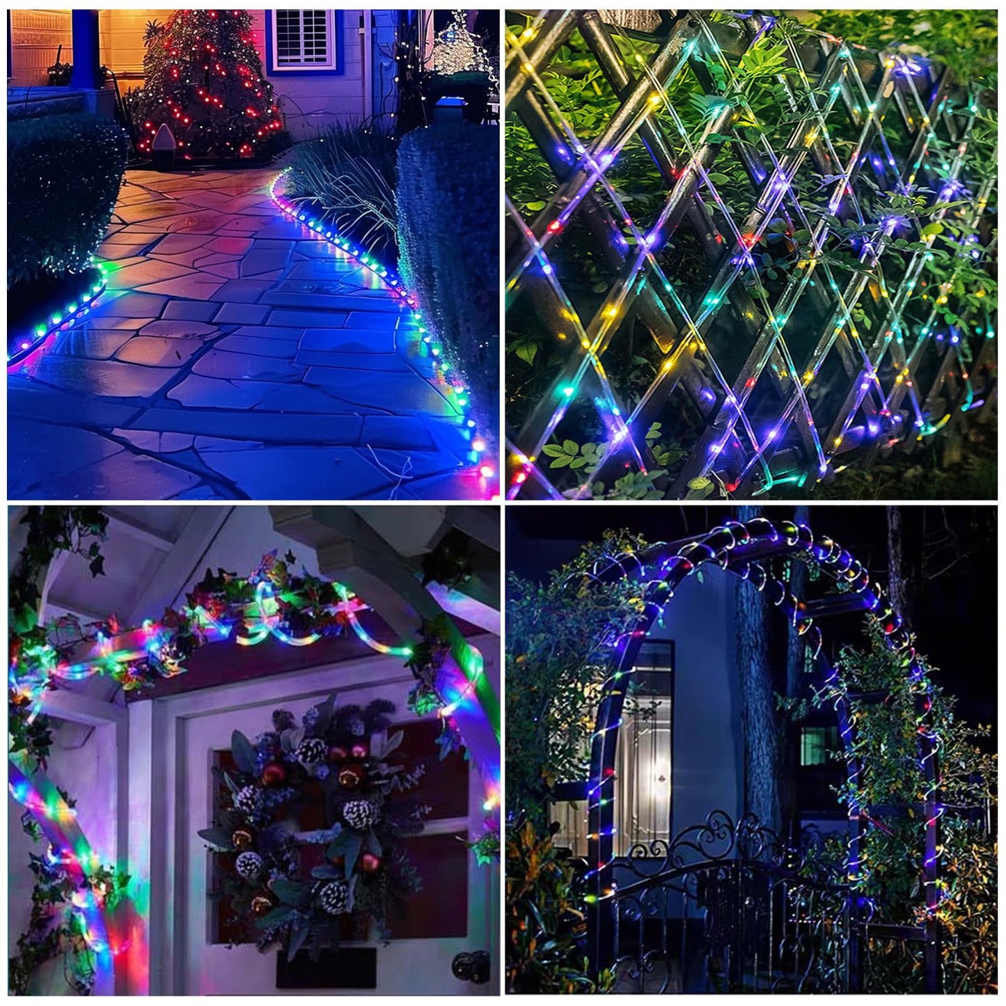 WHATOOK Outdoor Solar String Lights, 39 Feet 100 LED Outdoor Solar Fairy Lights, 8 Patterns Balcony Lights for Tree Patio Christmas Party Wedding Decoration (Colorful)