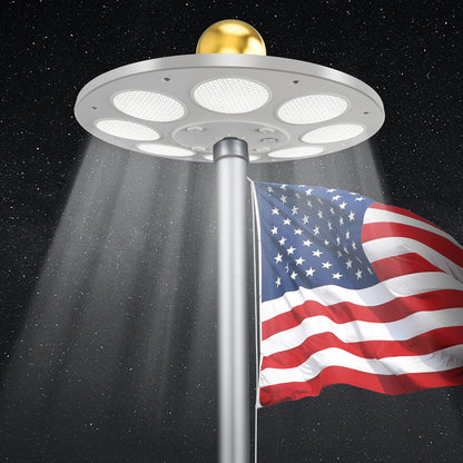 1300 Lumen Solar Powered Flagpole Light - Illuminates The American Flag for 8-10 Hours from Dusk to Daw