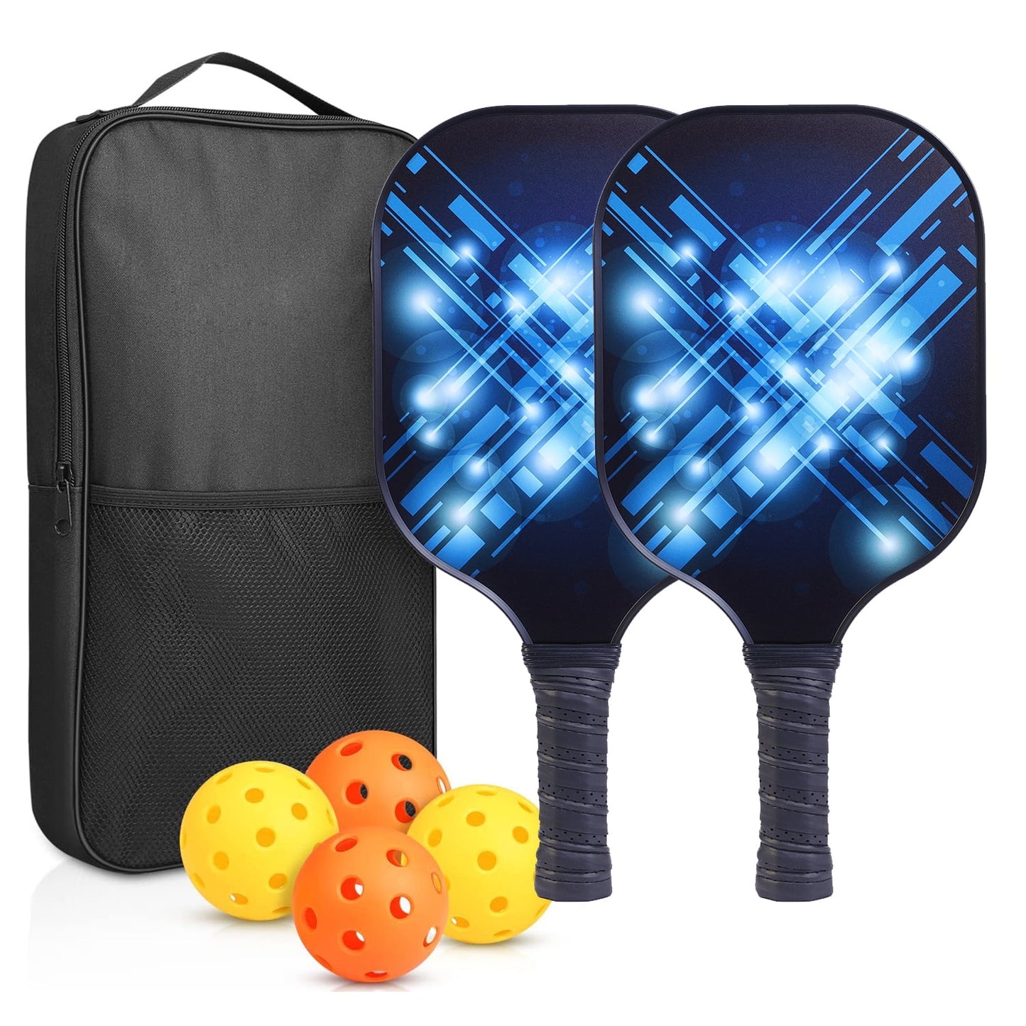 Pickleball Paddles, USAPA Approved Fiberglass Surface Pickleball Set with Pickleball Rackets, Pickleball Paddles Set for Men Women