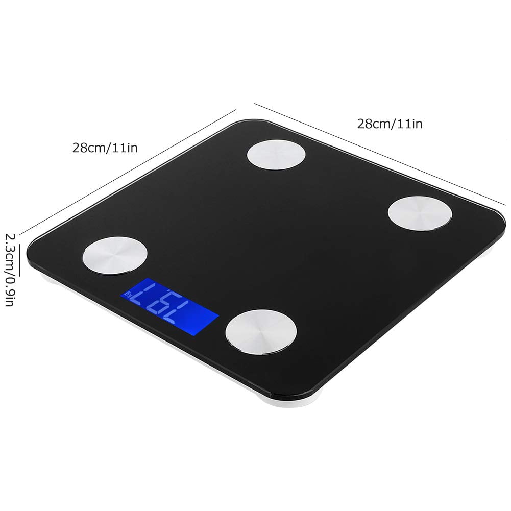 Smart Scale, FSA HSA Compliant, Digital Bathroom Scale BMI Weighing Bluetooth Body Fat Scale with Smartphone App, 396 Lbs（Black）