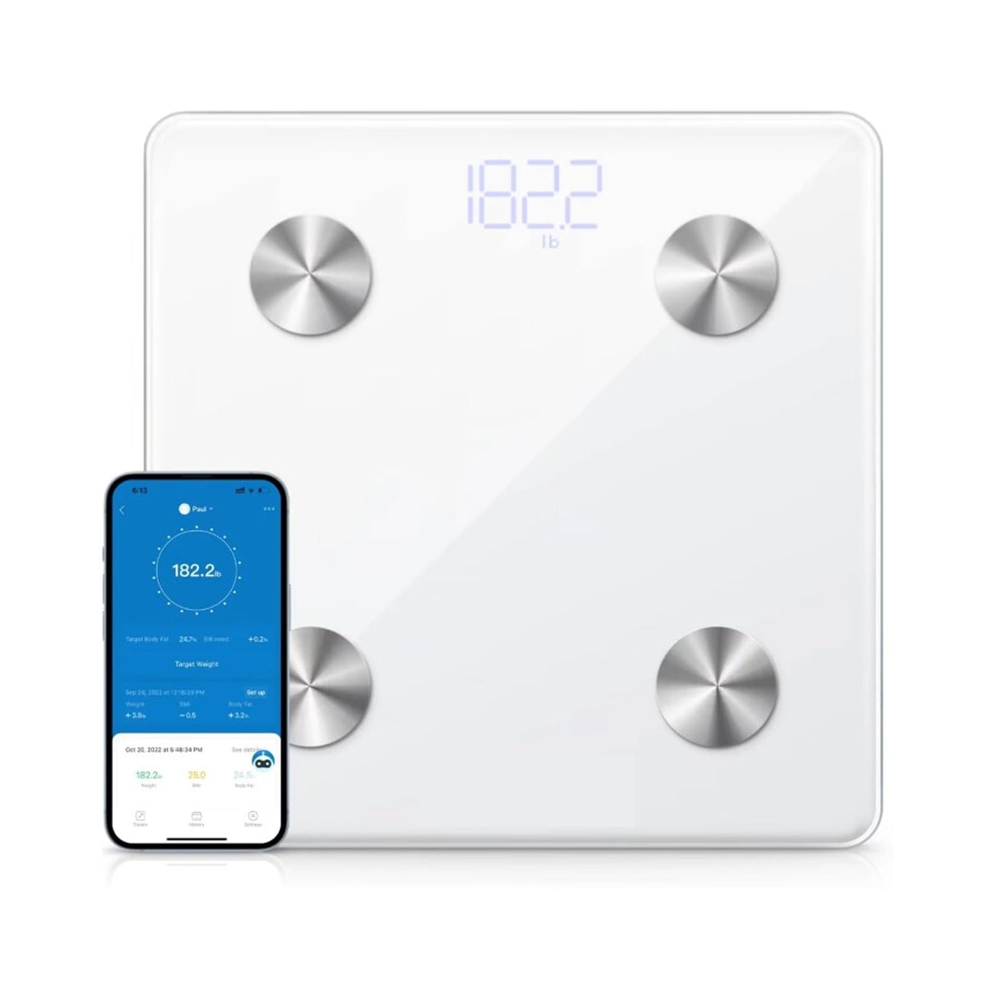 WHATOOK Smart Scale for Body Weight, FSA HSA Eligible, Digital Bathroom Scale BMI Weighing Bluetooth Body Fat Scale, Body Composition Monitor Health Analyzer