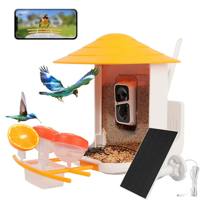 Smart Bird Feeder with Camera, Solar-Powered WiFi 1080P Live Camera, Auto Capture Backyard Garden Bird Watching, Motion Detection, Bird Watching Camera Gifts