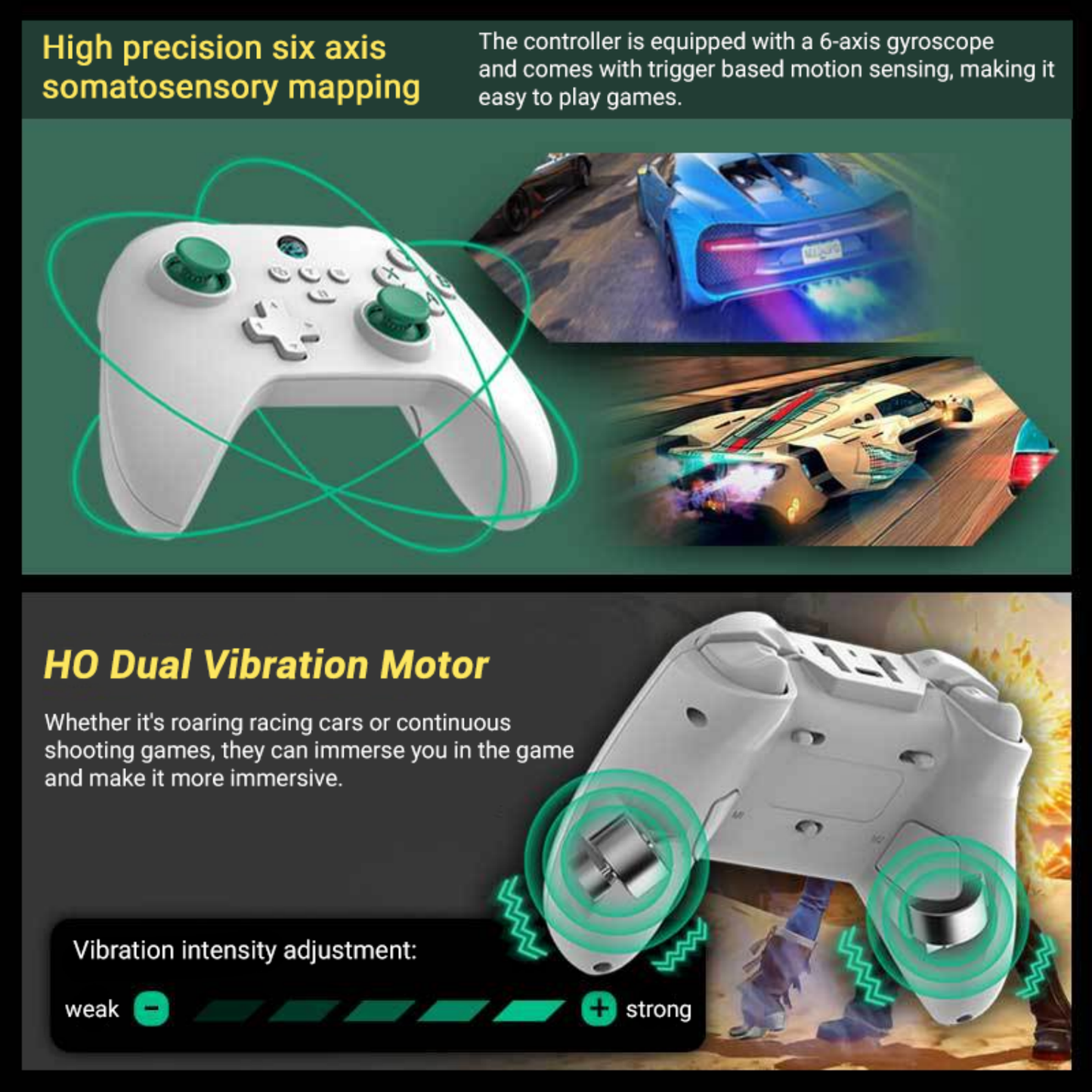 PC Controller - Enhanced Wireless Bluetooth Controller with Hall Joysticks/Hall Triggers - No Stick Drift, No Dead Zone - For Windows PC, Android, Steam and Switch