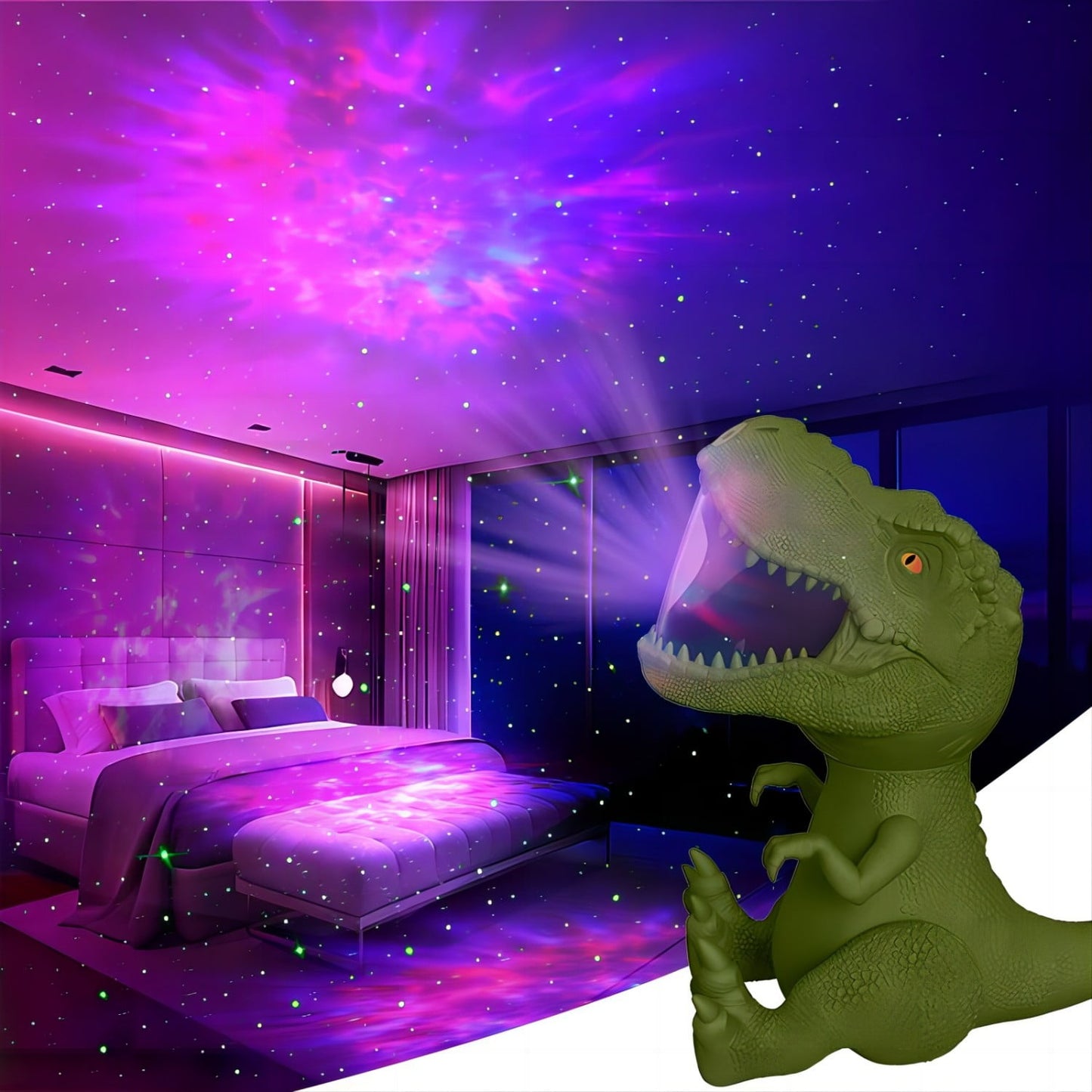 Dinosaur Space Projector, Starry Sky Nebula Ceiling LED Light with Timer and Remote Control, Beautiful Decoration for Kids' Room, Suitable for Christmas, Birthday, Valen