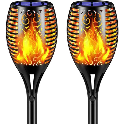 PUCACHI 43" Solar Flame Torch Light, Outdoor Waterproof Landscape Lighting Decoration. Suitable for Yard, Garden, Path, Driveway (2 Pack)