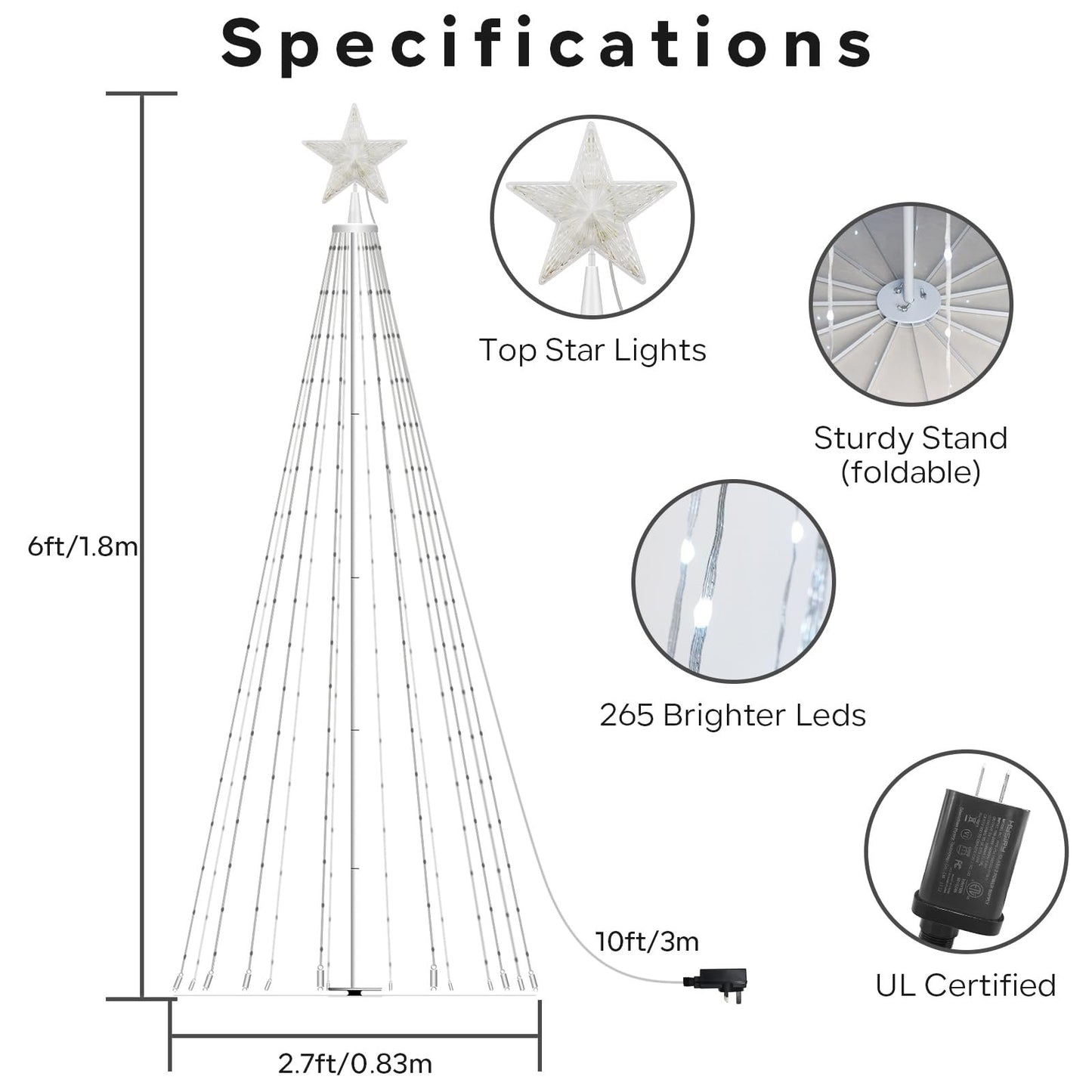 180 LED Multicolor Indoor Outdoor Led Christmas Tree with Remote,8 Modes 6ft Lightshow Dimmable Artificial Christmas Cone Tree for Yard,Light up Christmas Decorations for Indoor Outdoor