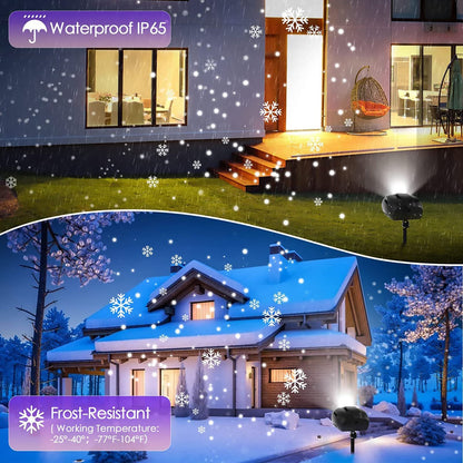 Christmas Snowfall Projector Lights, Highlight Dynamic LED Projection, IP65 Waterproof Snowfall Spotlight Lighting for Xmas Holiday Wedding Party Home Garden Landscape, with Remote Control