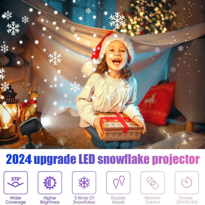 Christmas Snowfall Projector Lights, Highlight Dynamic LED Projection, IP65 Waterproof Snowfall Spotlight Lighting for Xmas Holiday Wedding Party Home Garden Landscape, with Remote Control