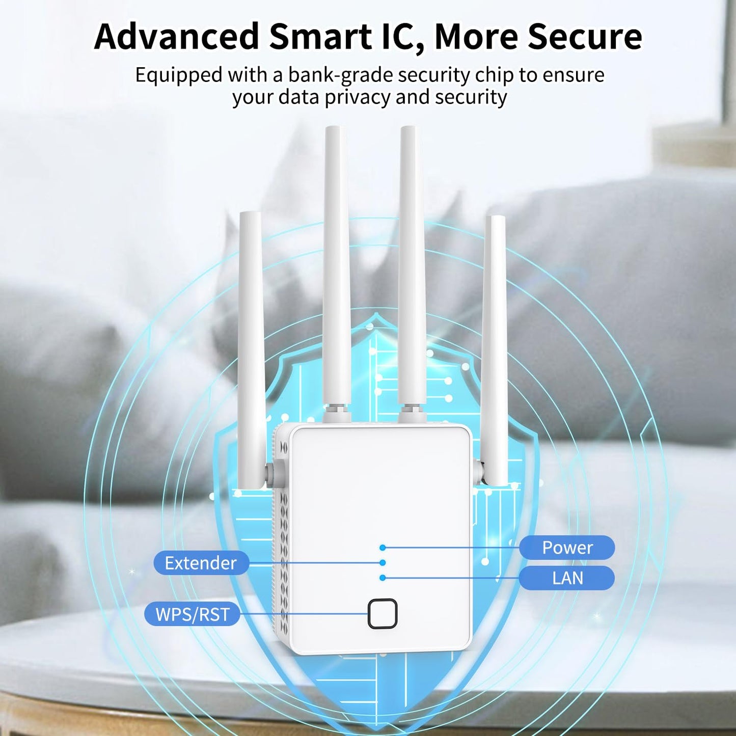 WHATOOK 1200Mbps Dual Band (5GHz/2.4GHz) WiFi Extender Signal Booster for Home with Ethernet Port, Coverage up to 10000 Square Feet, Connect 55 Devices