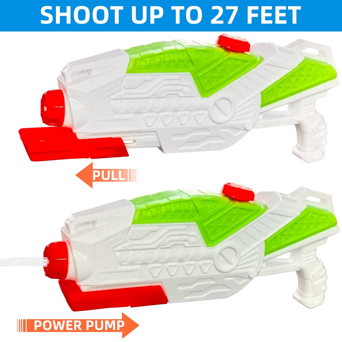 2 Pack Kids Water Gun 750ml Large Capacity Water Gun - Outdoor Toys for Boys, Girls - Summer Pool Beach Water Toys Kids Adult Gifts