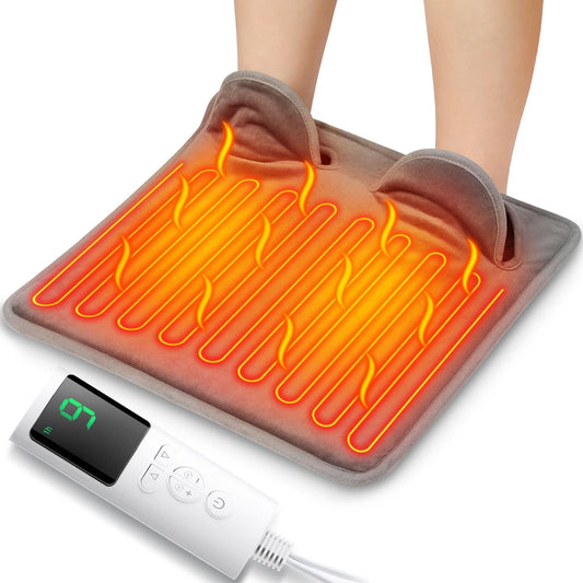 Hoofun Foot Warmer Pad, Electric Heated Foot Warmer with Remote Control, 9 Temperature and 4 Timer Setting, Machine Washable, Fast Heat, 16 ×16 inch for Bed,Office,Home, Christmas Gifts