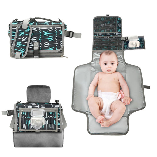 Hoofun Portable Diaper Changing Pad,Portable Detachable Baby Diaper Changing Mat,Wipeable Extended Waterproof Newborn Grey Travel Mat