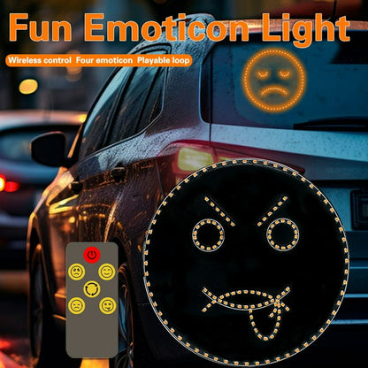 WHATOOK Car Accessories for Men, Funny Car LED Expression Light, Back Window LED Display Light, 4 Light Modes, Expressions (Angry, Naughty, Happy, Unnhappy), Car Gadgets & Road Rage Sign