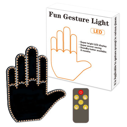 Finger Gesture Lights with Remote Control LED Finger Lights Car Rear Window Sign Funny Gesture Lights Car Truck Accessories Man Woman Ideal Gift Warning Lights