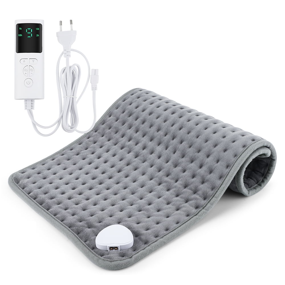 WHATOOK 12" x 24" Heating Pad, King-Size Heating Pads with 9 Heat Settings & 4 Time Settings, Electric Heat Pad for Back Neck Shoulder Relief Fatigue & Cramps, Machine Washable, Gray