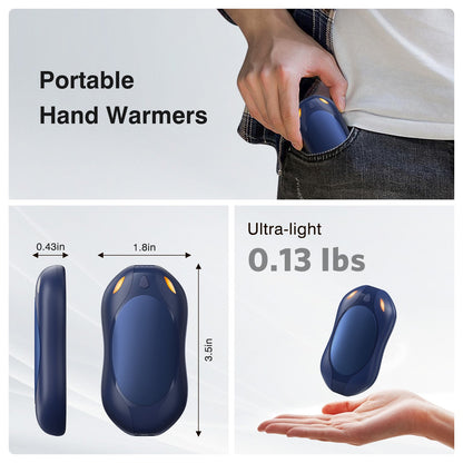 2 in 1 Magnetic Rechargeable Hand Warmers, Electric Portable Pocketed Handwarmers, 3 Heat Settings for Heat Therapy , Hunting, Outdoor Activity , Women Mens Gifts, Blue