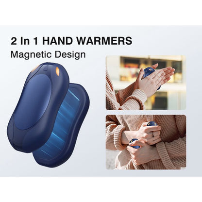 2 in 1 Magnetic Rechargeable Hand Warmers, Electric Portable Pocketed Handwarmers, 3 Heat Settings for Heat Therapy , Hunting, Outdoor Activity , Women Mens Gifts, Blue