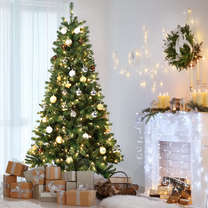 WHATOOK 6 ft Pre-Lit Aspen Fir Artificial Christmas Tree with 350 Clear Lights, Artificial Full Christmas Tree, Christmas Pine Tree with 866 PVC Branch Tips, Foldable Metal Stand, Hinged Branches