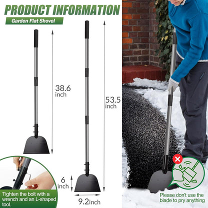 Flat Shovel,Snow Shovel, Ice Scraper, 54 inch Snow Ice Chopper for Walkway, Ice Removal Tool for Road Outdoor Garden Cleaning Scraper, Weed Remove Tool for Lawn Edging, Driveway Weeding Tool