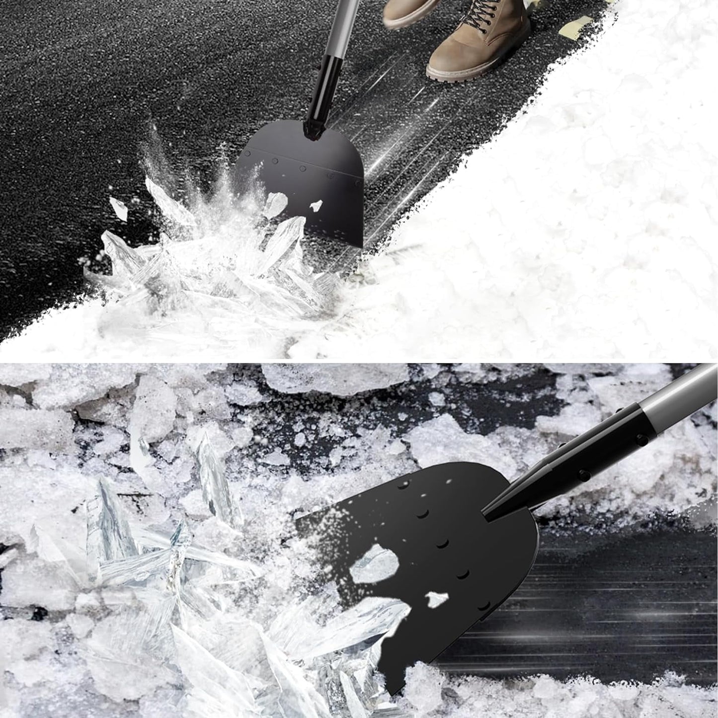 Flat Shovel,Snow Shovel, Ice Scraper, 54 inch Snow Ice Chopper for Walkway, Ice Removal Tool for Road Outdoor Garden Cleaning Scraper, Weed Remove Tool for Lawn Edging, Driveway Weeding Tool