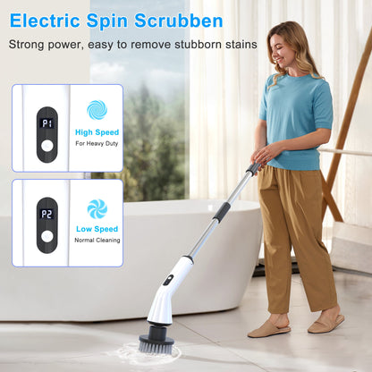 HOOFUN Electric Spin Scrubber, Cordless Bath Tub Power Scrubber Full Waterproof Cleaning Brush for Bathroom & Tile Floor