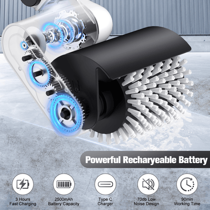 HOOFUN Electric Spin Scrubber, Cordless Bath Tub Power Roller Electric Cleaning Brush Full Waterproof Cleaning Brush for Bathroom & Tile Floor