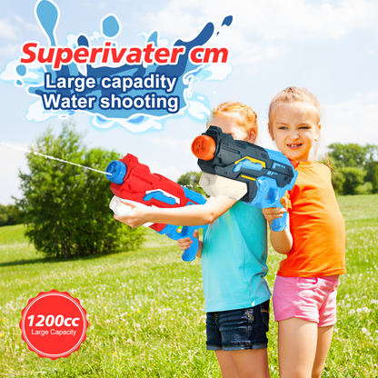 Water Gun 2 Pack 1200ml Large Capacity Water Gun - Outdoor Toys for Boys, Girls - Summer Pool Beach Water Toys Kids Gifts
