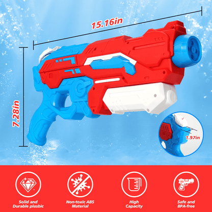Water Gun 2 Pack 1200ml Large Capacity Water Gun - Outdoor Toys for Boys, Girls - Summer Pool Beach Water Toys Kids Gifts