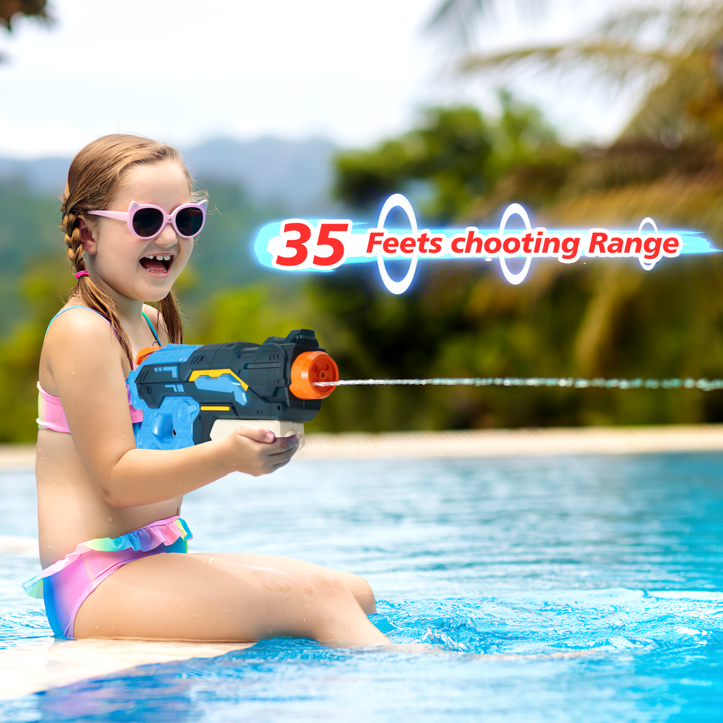 Water Gun 2 Pack 1200ml Large Capacity Water Gun - Outdoor Toys for Boys, Girls - Summer Pool Beach Water Toys Kids Gifts