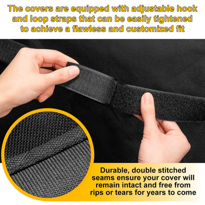 Grill Cover, 58 inch BBQ Gas Grill Cover for Outdoor Grill, Waterproof, Anti-UV, Rip-Proof, Fade Resistant Material, Barbecue Cover with Hook-and-Loop Straps Adjustable Hem Drawstring, Black