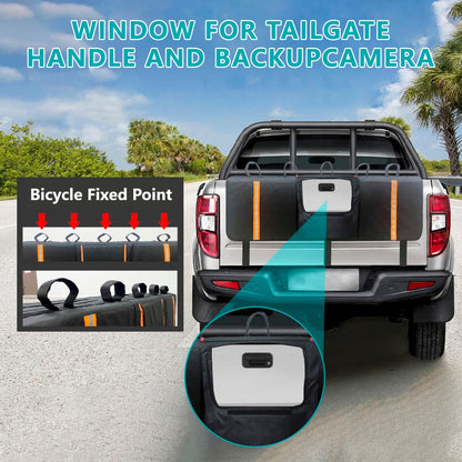 Tailgate Pad for Mountain Bikes Pickup Truck Tailgate Protection Pad with 3 Tool Pockets 53'' Wide for 5 Bicycles