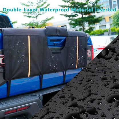Tailgate Pad for Mountain Bikes Pickup Truck Tailgate Protection Pad with 3 Tool Pockets 53'' Wide for 5 Bicycles