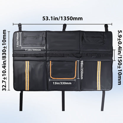 Tailgate Pad for Mountain Bikes Pickup Truck Tailgate Protection Pad with 3 Tool Pockets 53'' Wide for 5 Bicycles