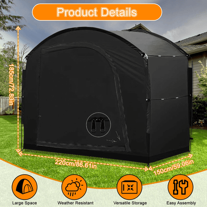 Hoofun Bike Storage Tent with 210D Oxford Fabric PU4000 Waterproof,Heavy-Duty Bike Shelter for 4-5 Bikes Motorcycles Lawn Mowers,Outdoor Bike Shed Cover for Backyard Garage Camping Tools