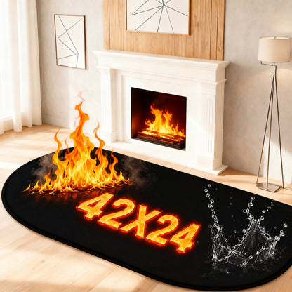 Henotian Fireproof Fireplace Mat 42x24 in Fire Resistant Hearth Rug for Wood Stove, Protect Floors Carpets Decks from Sparks Ashes and Heat