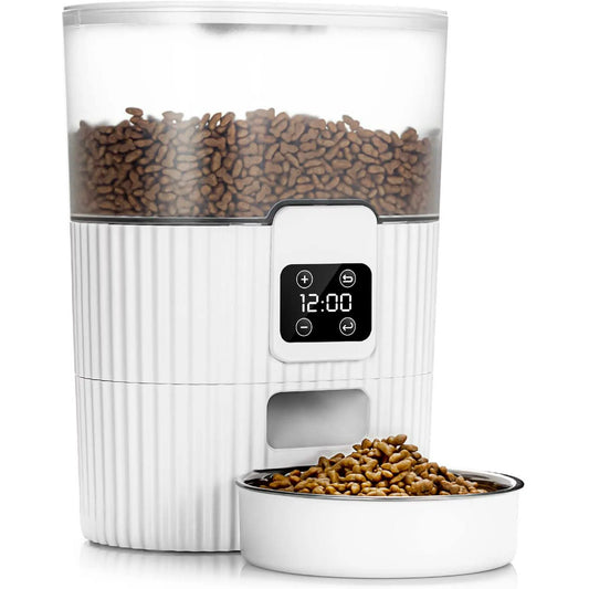 Kidsjoy Automatic Cat Feeder, 3.5L Dual Power Pet Feeder Automatic Dry Food Dispenser, Control 1-4 Meals a Day, Automatic Dog Feeder