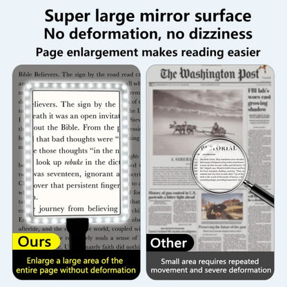 PUCACHI Hands-Free Magnifier with LED Light - Comes with a flexible gooseneck stand for reading, sewing repairs and elderly people with low vision